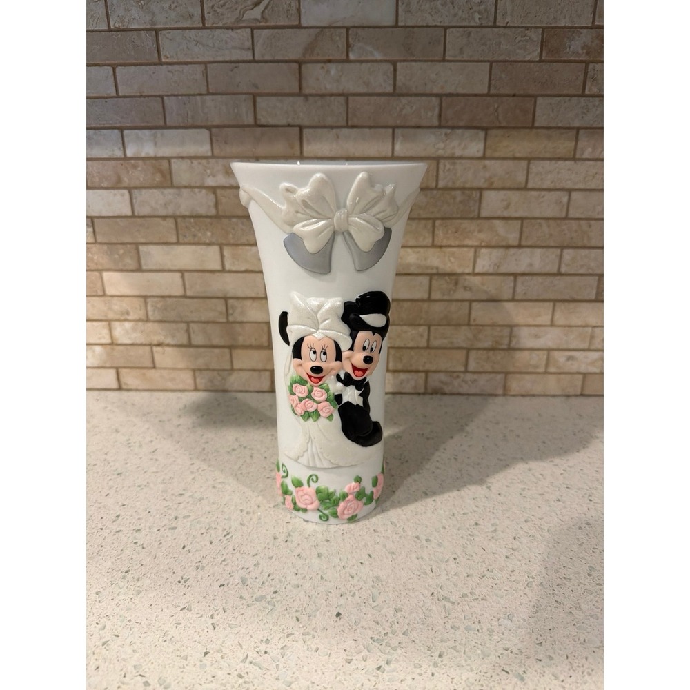 Disney Mickey Minnie Wedding Porcelain Vase
